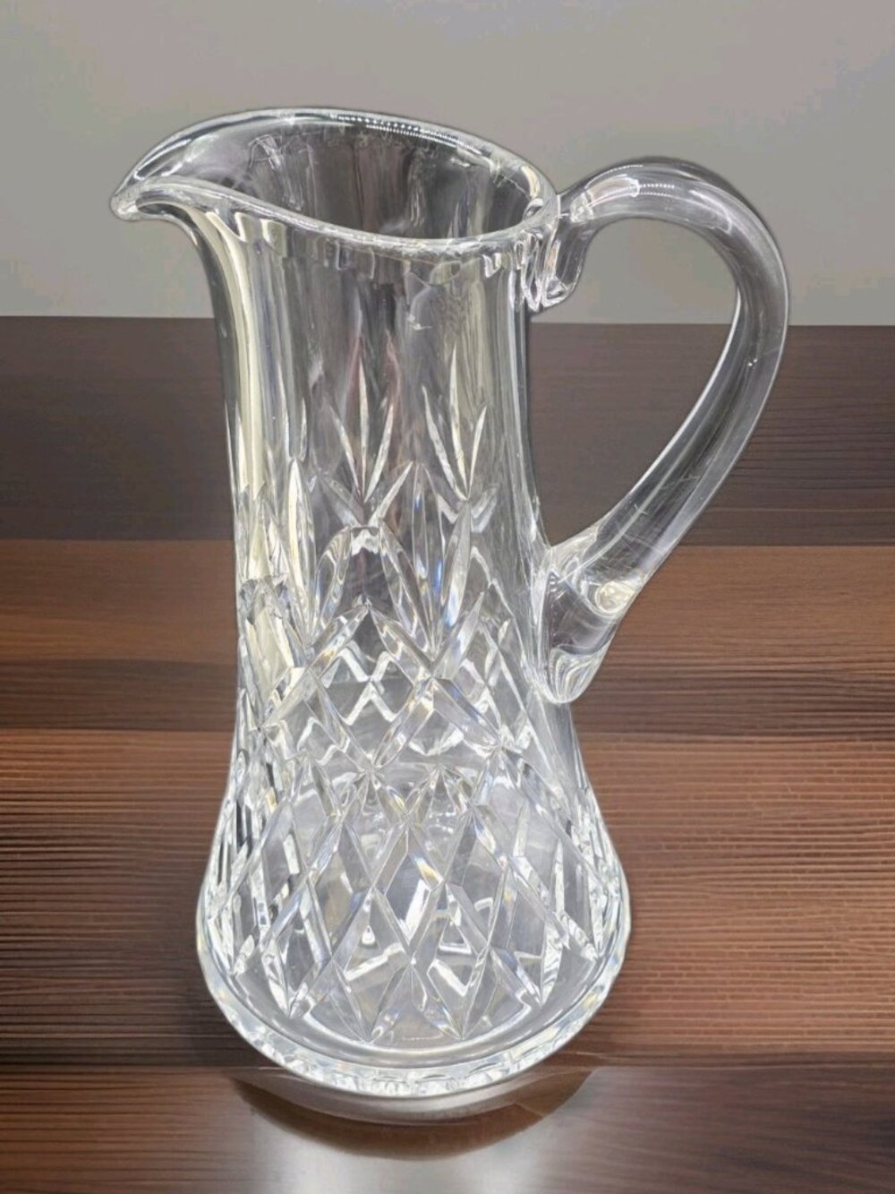 Vintage Cut Crystal Heavy Elegant Pitcher Wine/Water Boho Hollywood Regency Glam